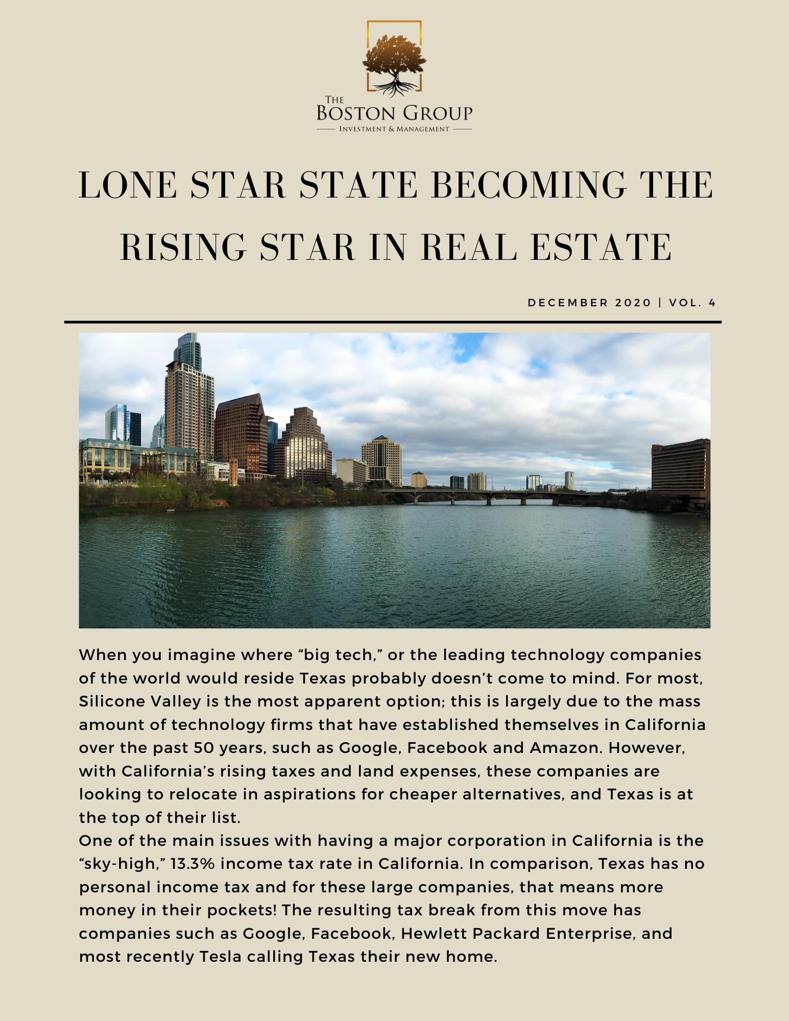 Lone Star State Becomes The Rising Star In Real Estate - The Boston Group